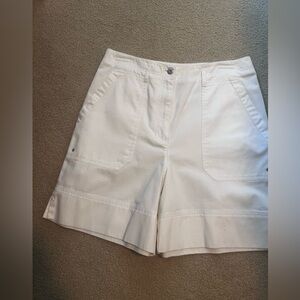 Ralph Lauren white, flat front with slant pockets.